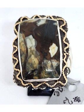 Ring Morrison Ranch Jasper Ring 13.9 Gr Size 11 90 mm x 22 mm Fran Harr 14K Gold